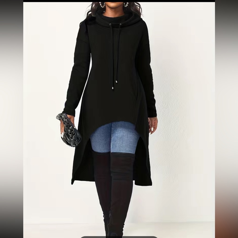 Black Hi-Lo Hoodie